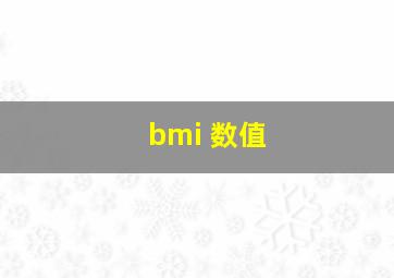 bmi 数值